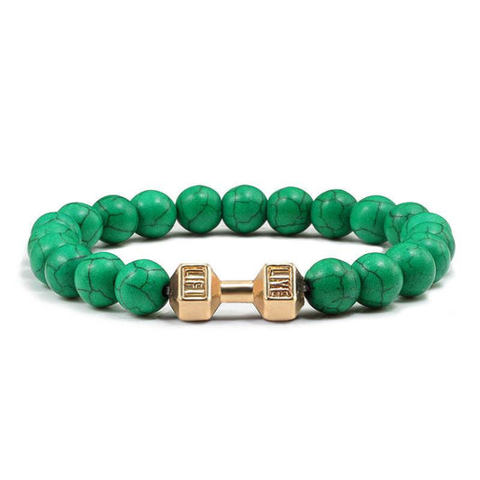 Turquoise Energy Gun Black Electroplated Alloy Barbell Bracelet - Here2Save