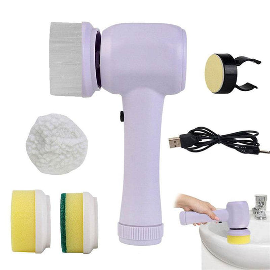 Electric Cleaning Brush 4 In 1 Spinning Scrubber Handheld Electric Cordless Cleaning Brush Portable - Here2Save