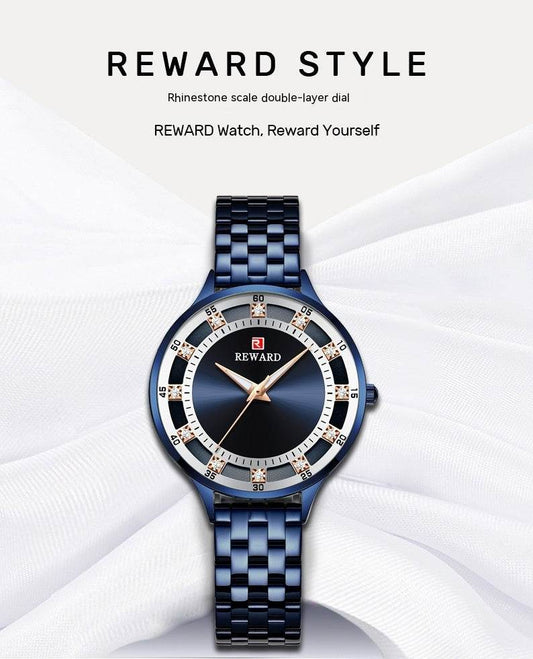 Fashion Steel Belt Quartz Diamond Women's Watch Waterproof - Here2Save