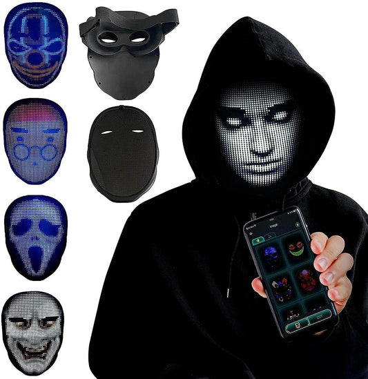 Halloween Face Masks Full Color LED Luminous Mask Face Changing Mask Party Bar Props - Here2Save