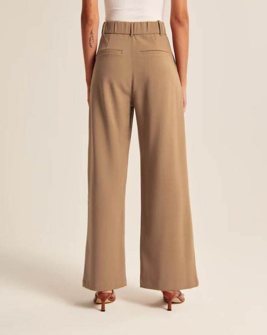 High Waist Straight Trousers With Pockets Wide Leg Casual Pants For Women - Here2Save