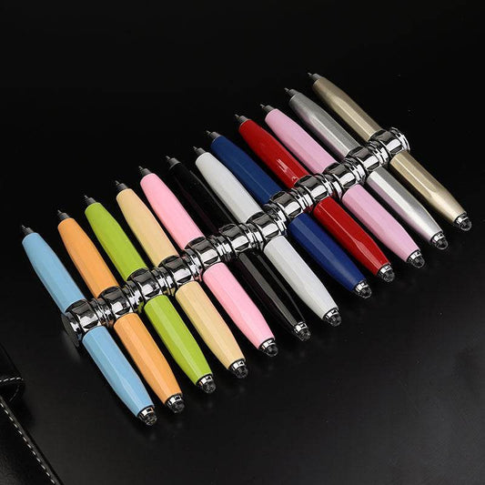 Creative Multi-Function LED Pen Spinning Decompression Gyro Metal Ballpoint Pen Fashion Office School Supplies Writing Pens - Here2Save