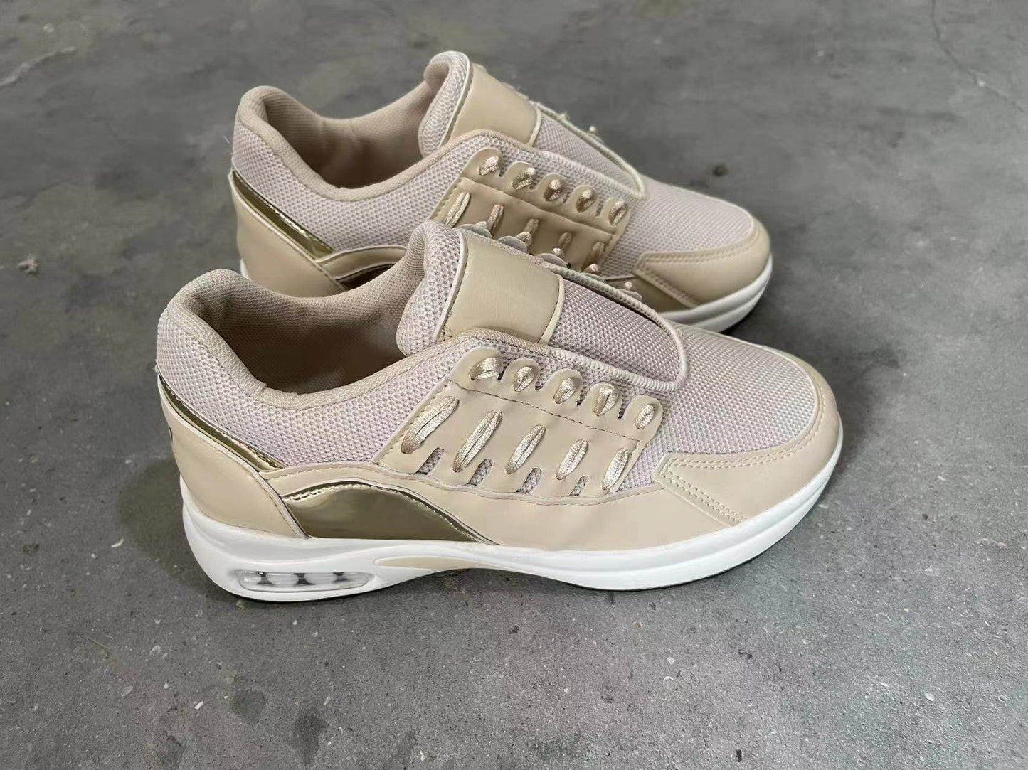 Lace Up Sneakers Women Wedge Heel Running Sports Shoes - Here2Save