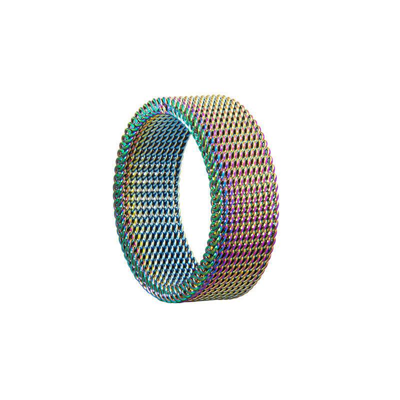 Titanium Steel Woven Mesh Deformation Ring - Here2Save