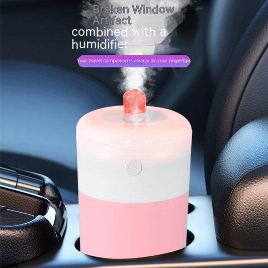 Car humidifier with window breaker - Here2Save