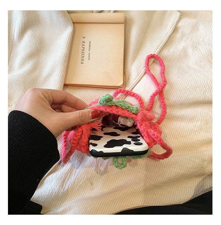 Handmade Knitted Children's Wool Cute Strawberry Crossbody Bag - Here2Save