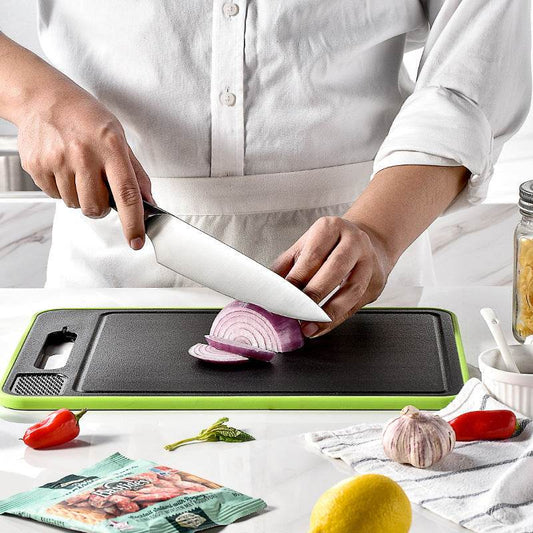 Double-side Cutting Board With Defrosting Function Chopping Board Kitchen Grinding Cutting Board With Knife Sharpener - Here2Save