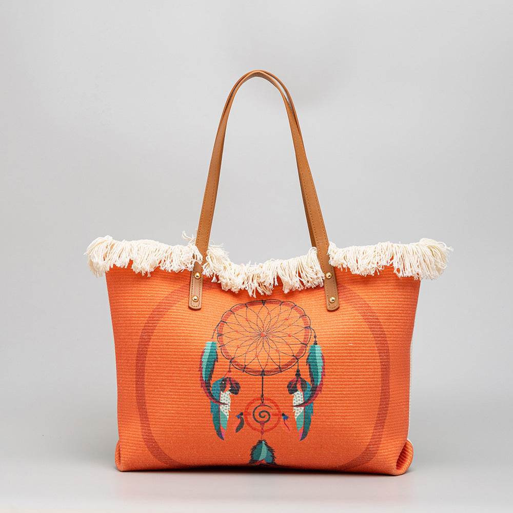 Bohemian Ethnic Style Canvas Bag Commuter Shoulder Bag Niche Design Large Capacity Shopping Bag Women Handbags - Here2Save