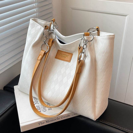 Rhombus Pattern Totes Chain Shoulder Bag Women Shopping Bags - Here2Save