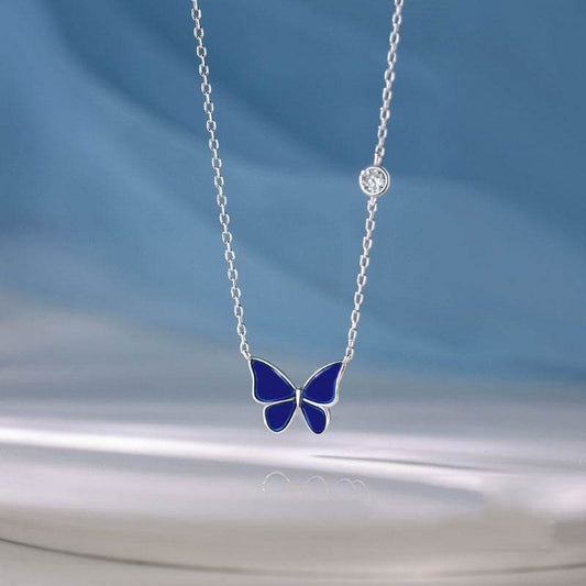 S925 Sliver Color-changed Butterfly Necklace Fashion Novelty Jewelry - Here2Save
