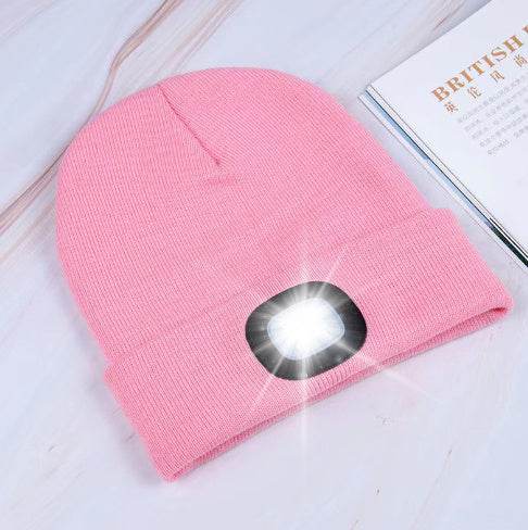 LED Knit Hat Button Cell Type Knitted Hat With Light Glowing - Here2Save