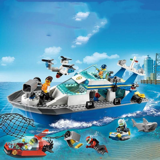Ocean Adventure Giant Ship Base Children's Assembled Building Blocks Ship Toys - Here2Save