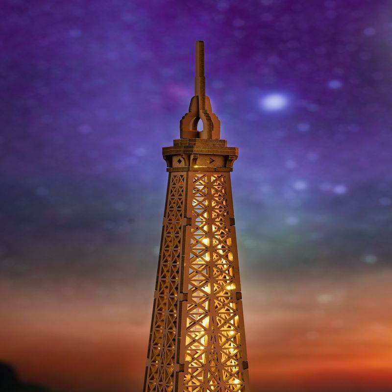 Rolife Night Of The Eiffel Tower Large Wooden Puzzle With 4 Light Shows For Gift - Here2Save