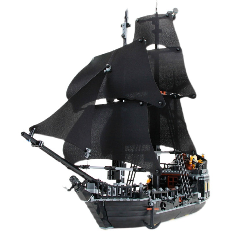 Black Pearl Model Queen Anne Caribbean Pirate Ship Sailing Puzzle Assembling Building Blocks Toy Boy