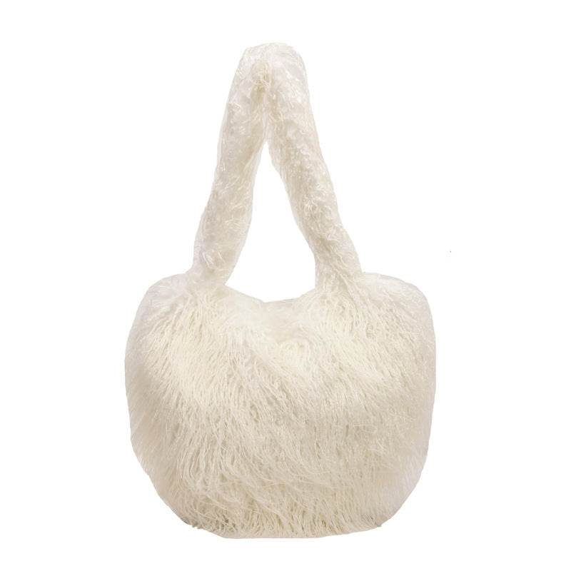 Plush Armpit Shoulder Bags Winter Large Capacity Personalized Heart Bag Women's Luxury Handbags High Quality Valentine's Day Gift - Here2Save