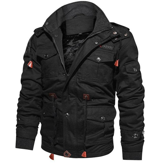 Men Winter Fleece Jacket Warm Hooded Coat Thermal Thick Outerwear Male Military Jacket - Here2Save