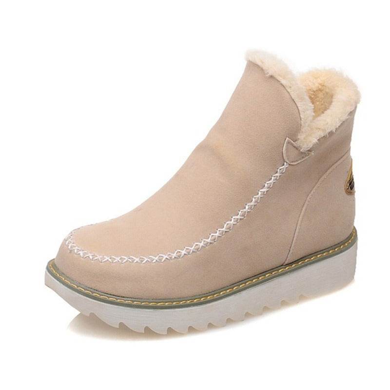 Flats Shoes Women Winter Snow Boots Warm Plush Ankle Booots - Here2Save