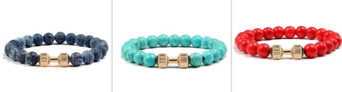 Turquoise Energy Gun Black Electroplated Alloy Barbell Bracelet - Here2Save