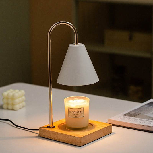 Aromatherapy Melting Wax Lamp Wooden Atmosphere Night Light - Here2Save