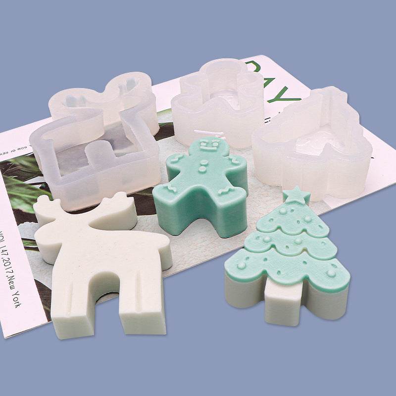 Gingerbread Man Elk Christmas Tree Silicone Mold - Here2Save