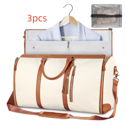 Large Capacity Travel Duffle Bag Women's Handbag Folding Suit Bag Waterproof Clothes Totes