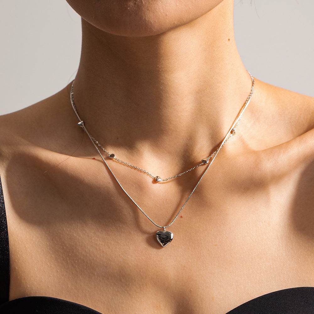Love Double-layer Necklace 18K Gold-plated Collarbone Necklace - Here2Save