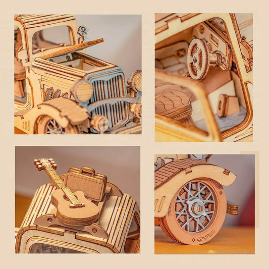 Robotime Rolife Vintage Car Model 3D Wooden Puzzle Toys For Chilidren Kids - Here2Save