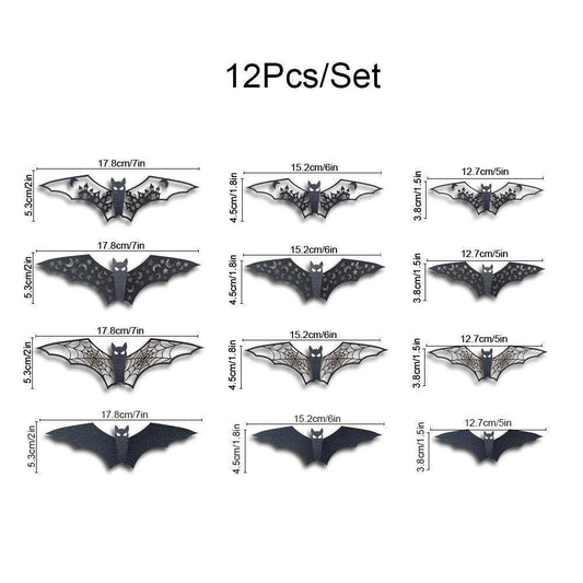 Halloween 3D Hollow Paper Bat Wall Stickers - Here2Save