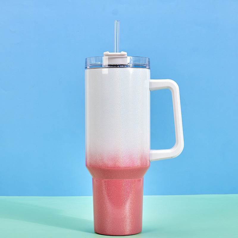 40oz Straw Coffee Insulation Cup With Handle Portable Car Stainless Steel Water Bottle LargeCapacity Travel BPA Free Thermal Mug - Here2Save