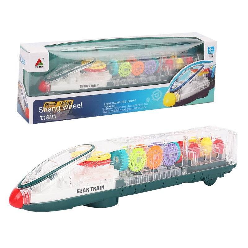 Transparent Gear Motor Car CRH Harmony Electric Universal Light Children's Educational Toys - Here2Save