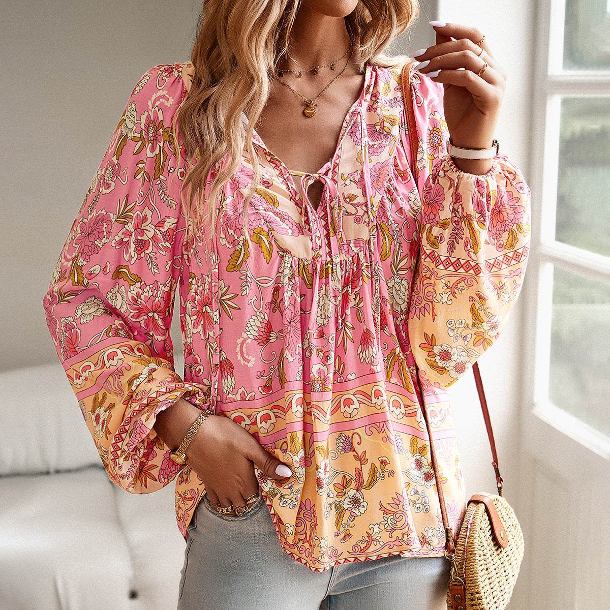 European And American Printed Autumn And Winter Vacation Casual Shirt - Here2Save