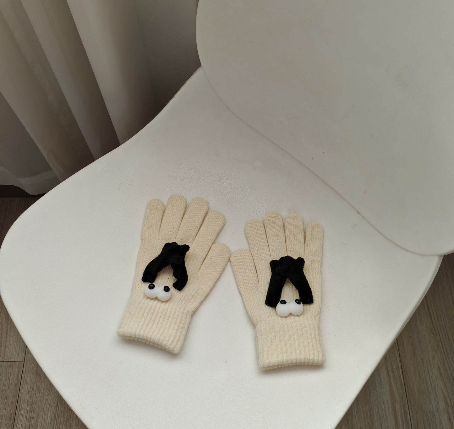 Magnetic Gloves Five Finger Cute Thickening Wool Cycling Thermal Knitting Gloves Autumn And Winter - Here2Save