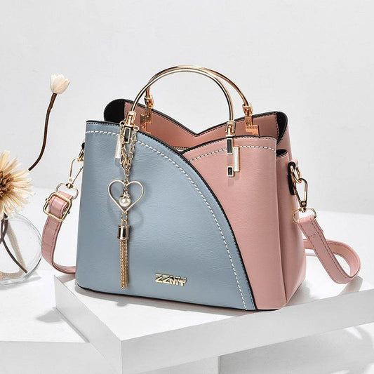 Color Block Handbag Love Tassel Decor Crossbody Bags For Women - Here2Save