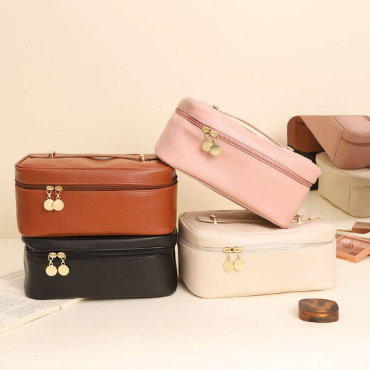 Handle-top Cosmetic Bag Ins Fashion Simple Square Handbag Toiletry Bags Travel High Capacity Portable Storage Make Up Bag - Here2Save