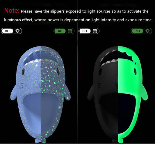 Shark Slippers With Starry Night Light Design Bathroom Slippers Couple House Shoes For Women - Here2Save