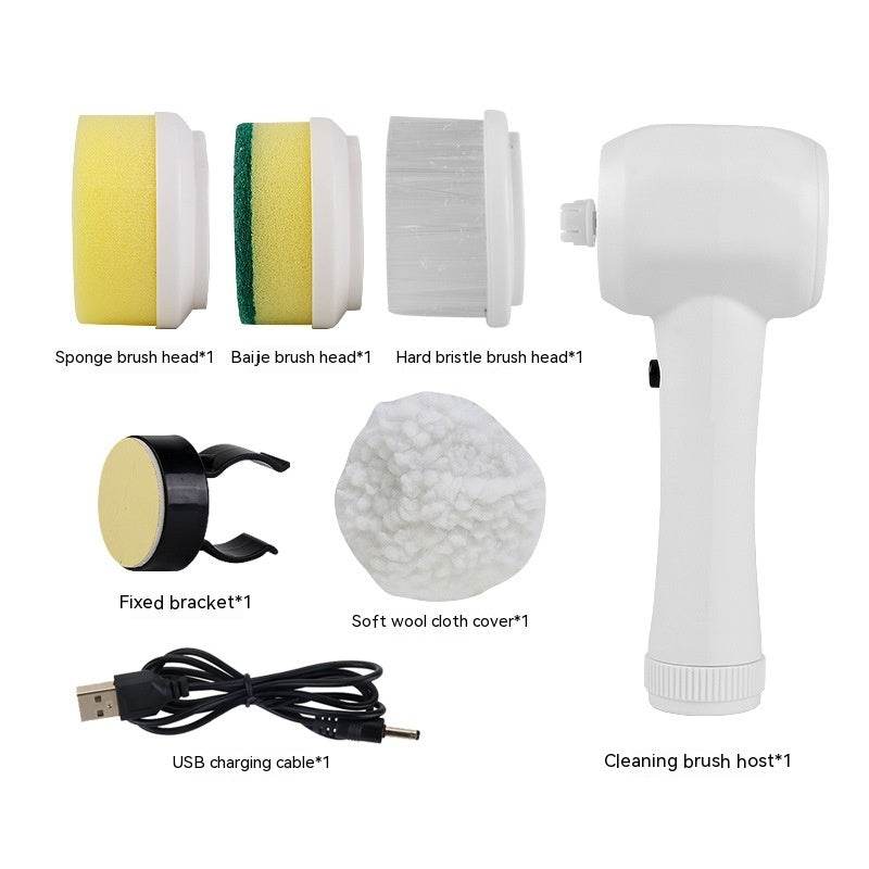 Electric Cleaning Brush 4 In 1 Spinning Scrubber Handheld Electric Cordless Cleaning Brush Portable - Here2Save