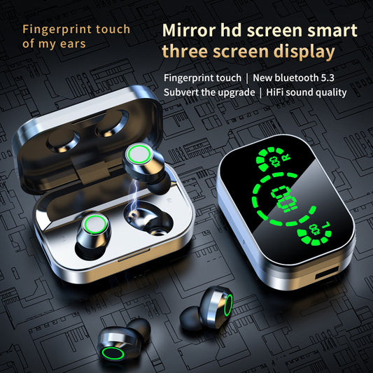 YD03 Wireless Bluetooth Headset TWS Large Screen Smart Digital Display In Ear Breathing Light - Here2Save
