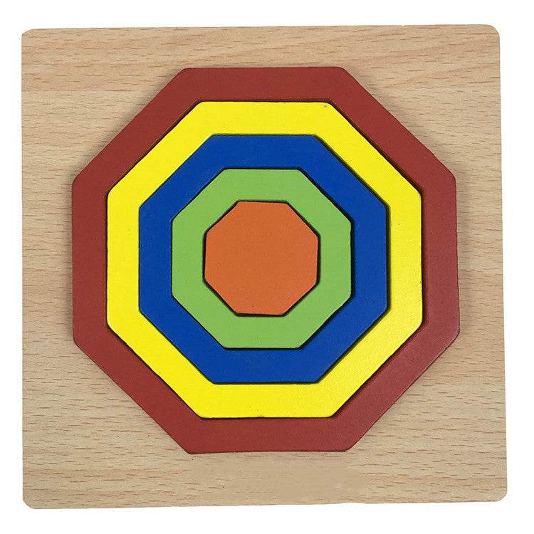 Children's Early Education Geometric Building Block Three-dimensional Puzzle - Here2Save
