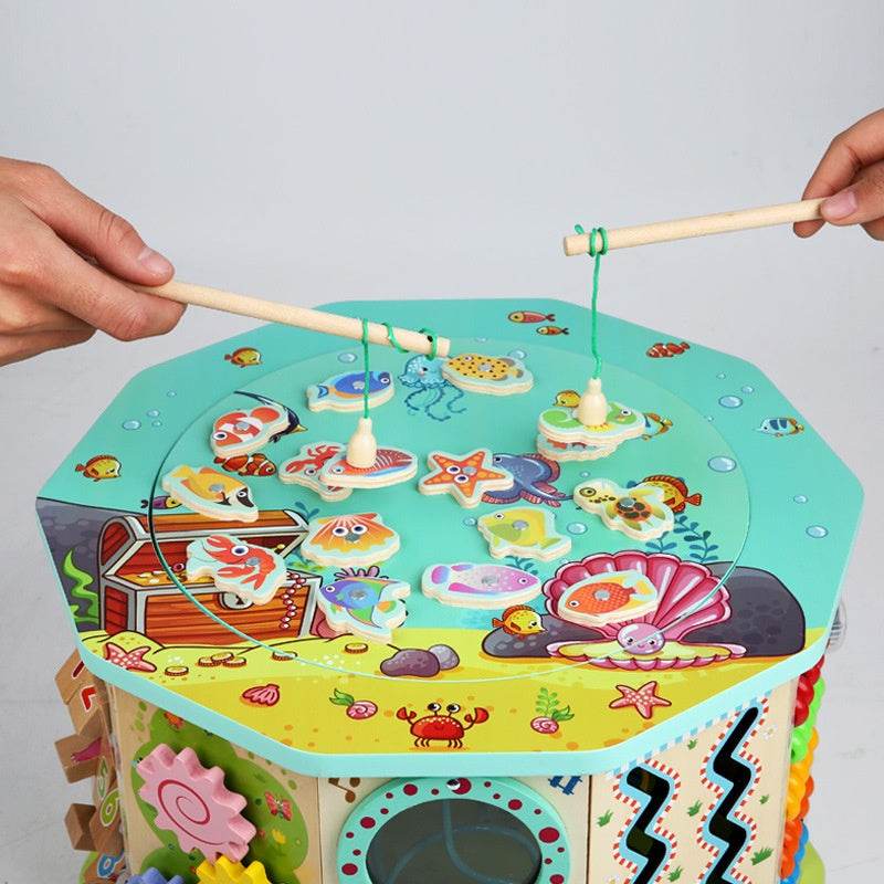 Large Ten-sided Bead-stringing Toy Treasure Chest Wooden Toys - Here2Save