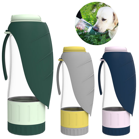 2 In 1 Multifunction Pet Dog Water Bottle Silicone Foldable Portable Puppy Food Bowl Drinking Dispenser Travel Labrador Supplies Pet Products - Here2Save