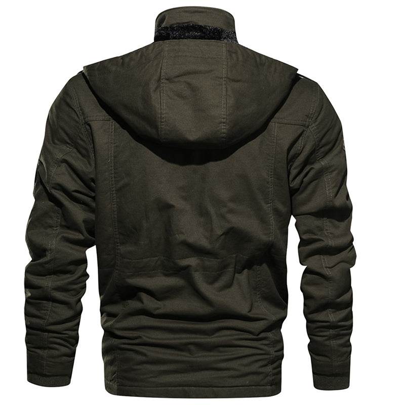 Men Winter Fleece Jacket Warm Hooded Coat Thermal Thick Outerwear Male Military Jacket - Here2Save