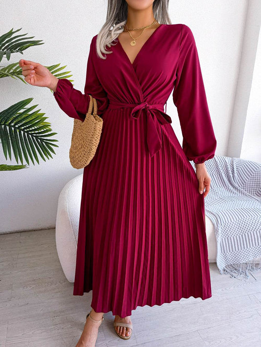 Fashion Elegant Cross Pleated Maxi Dress - Here2Save