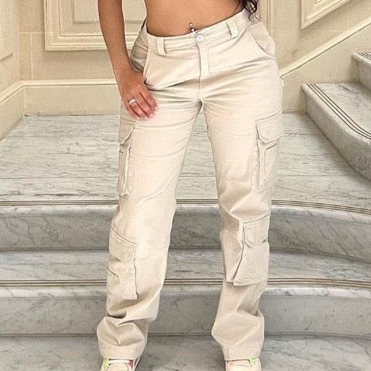 Street Hip-hop Trousers With Pockets Low Waist Overalls Fashion Casual Cargo Pants - Here2Save