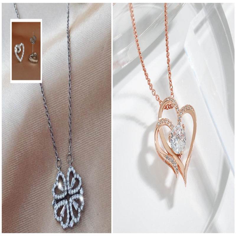 Explosive Style Detachable Deformed Four-leaf Clover Necklace For Women A Multi-wearing Zircon Small Love Short Clavicle Chain - Here2Save