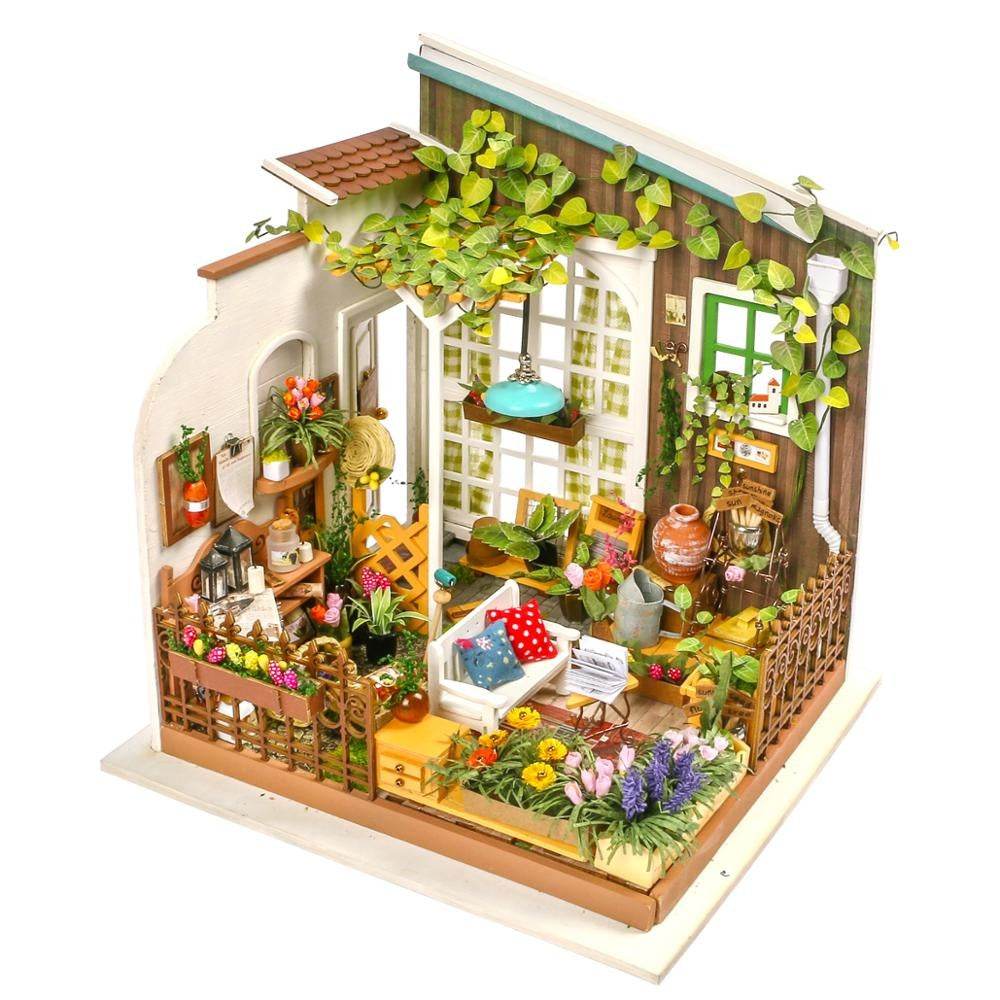 Robotime DIY Wooden Miniature Dollhouse 1 24 Handmade Doll House Model Building Kits Toys For Children Adult Drop Shipping - Here2Save