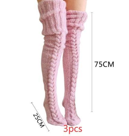 Knitted socks over the knee lengthened stockings - Here2Save