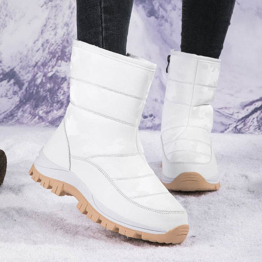 Winter Snow Boots For Women Outdoor Thickened High-top Plus Velvet Shoes Fashion Platform Ankle Boots Keep Warm Plush Shoes - Here2Save