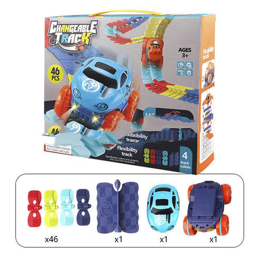 Variety Of Flexible Assembling Electric Light Rail Toy Car - Here2Save