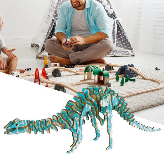 Rex Wooden 3D Puzzle Model Laser DIY Children's Puzzle Simulation Dinosaur Toys