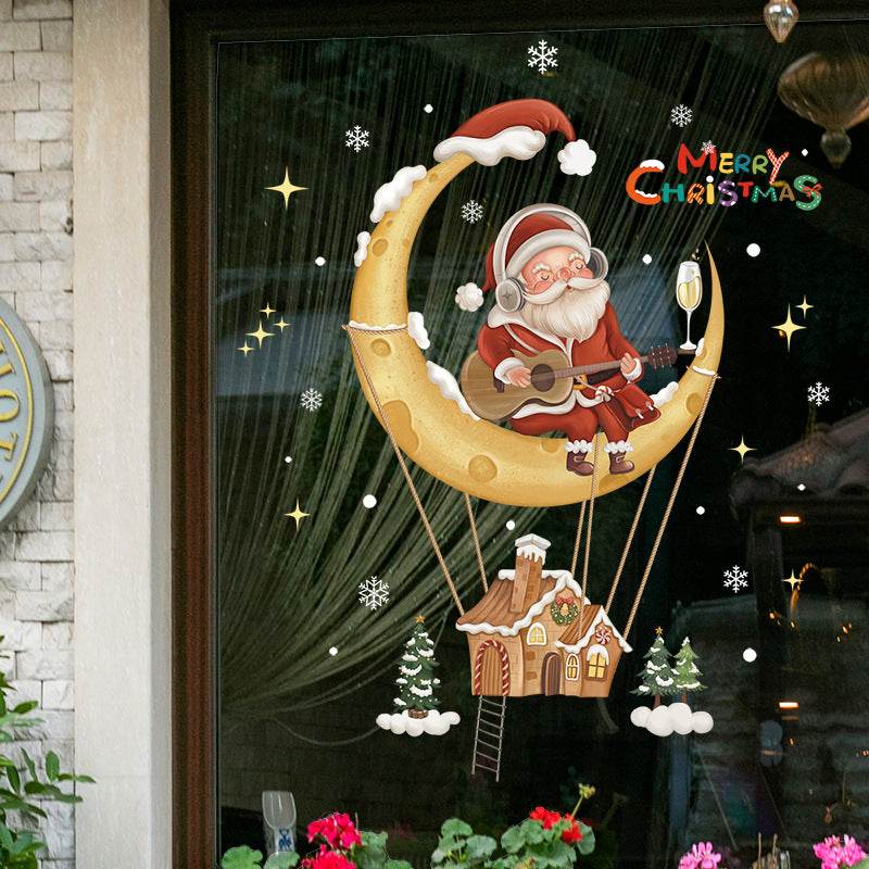 Christmas Decoration Santa Claus Electrostatic PVC Wall Sticker - Here2Save